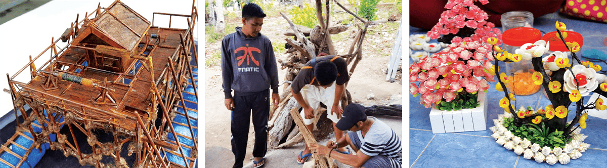 Re-purposing of driftwood and seashell to promote handicraft industry and open more job opportunities for the locals